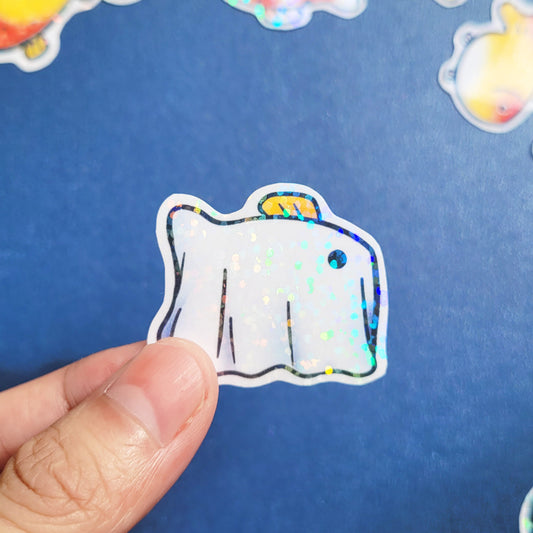 Goldfish Vinyl Holographic Sticker - Ghost