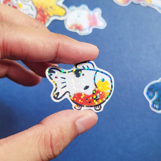 Goldfish Vinyl Holographic Sticker - Rosa