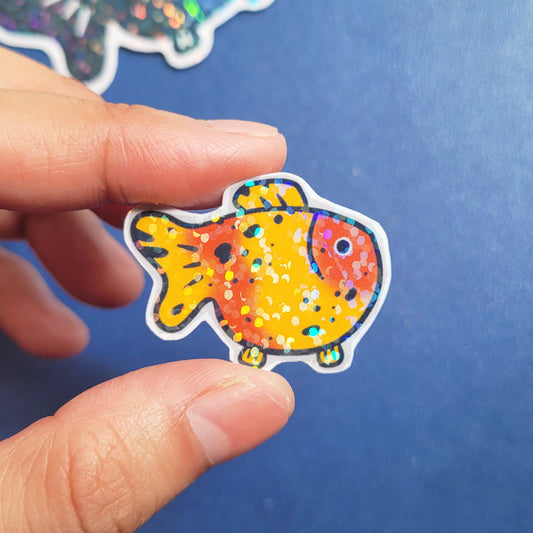 Goldfish Vinyl Holographic Sticker - Tangy