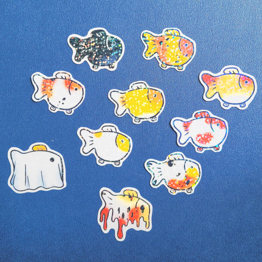 Goldfish Vinyl Holographic Sticker Bundle