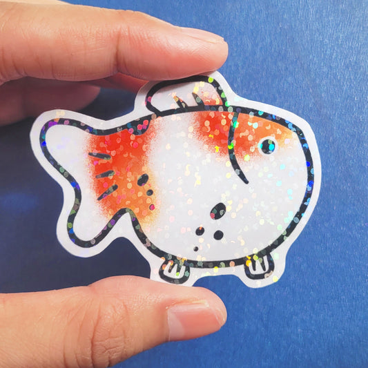 Goldfish Vinyl Holographic Sticker - Cherry