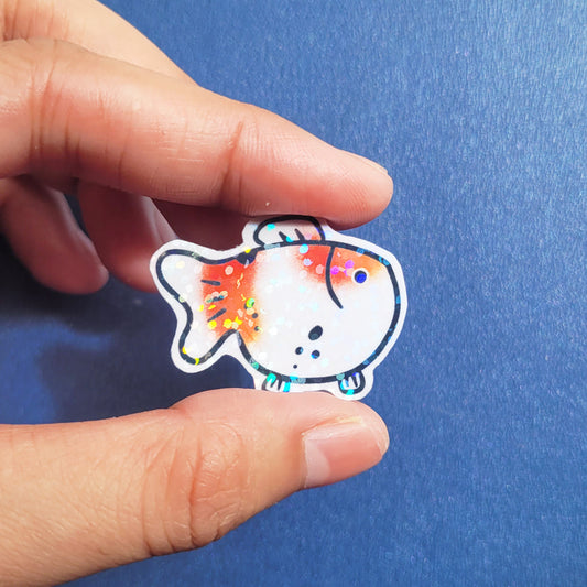 Goldfish Vinyl Holographic Sticker - Cherry