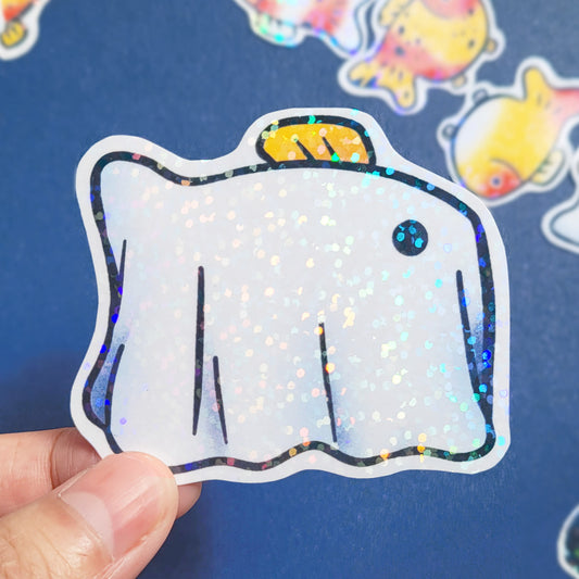 Goldfish Vinyl Holographic Sticker - Ghost