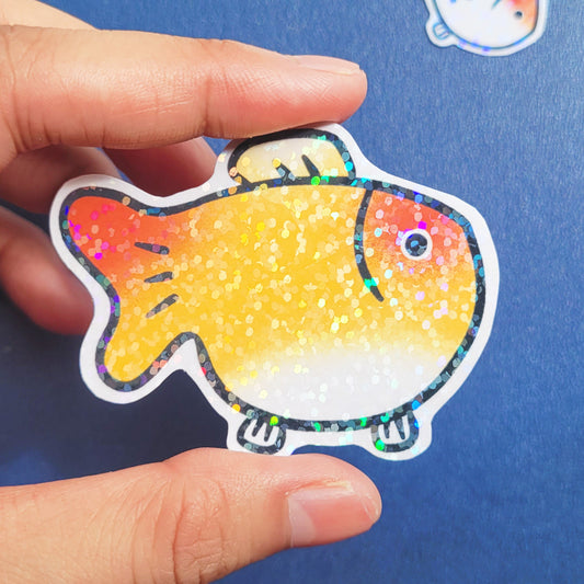 Goldfish Vinyl Holographic Sticker - Mango