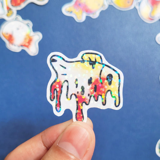 Goldfish Vinyl Holographic Sticker - Melting