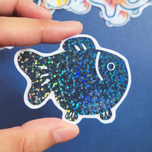 Goldfish Vinyl Holographic Sticker - Raven