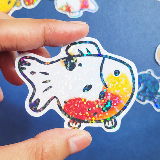 Goldfish Vinyl Holographic Sticker - Rosa