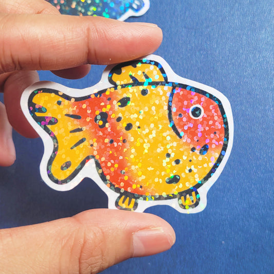 Goldfish Vinyl Holographic Sticker - Tangy