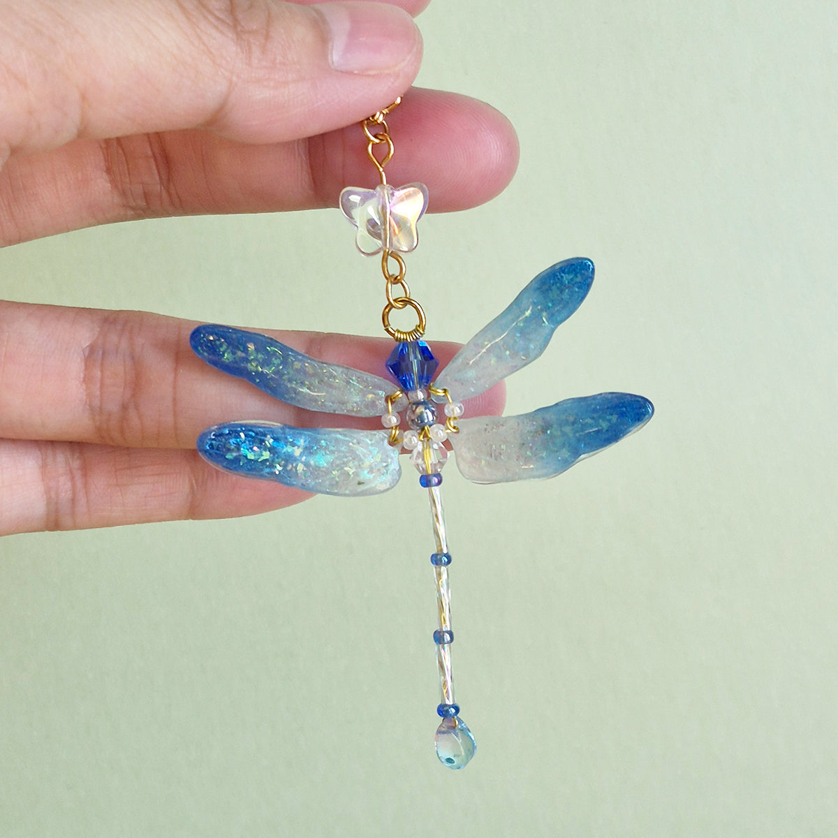 Shimmery Blue Dragonfly