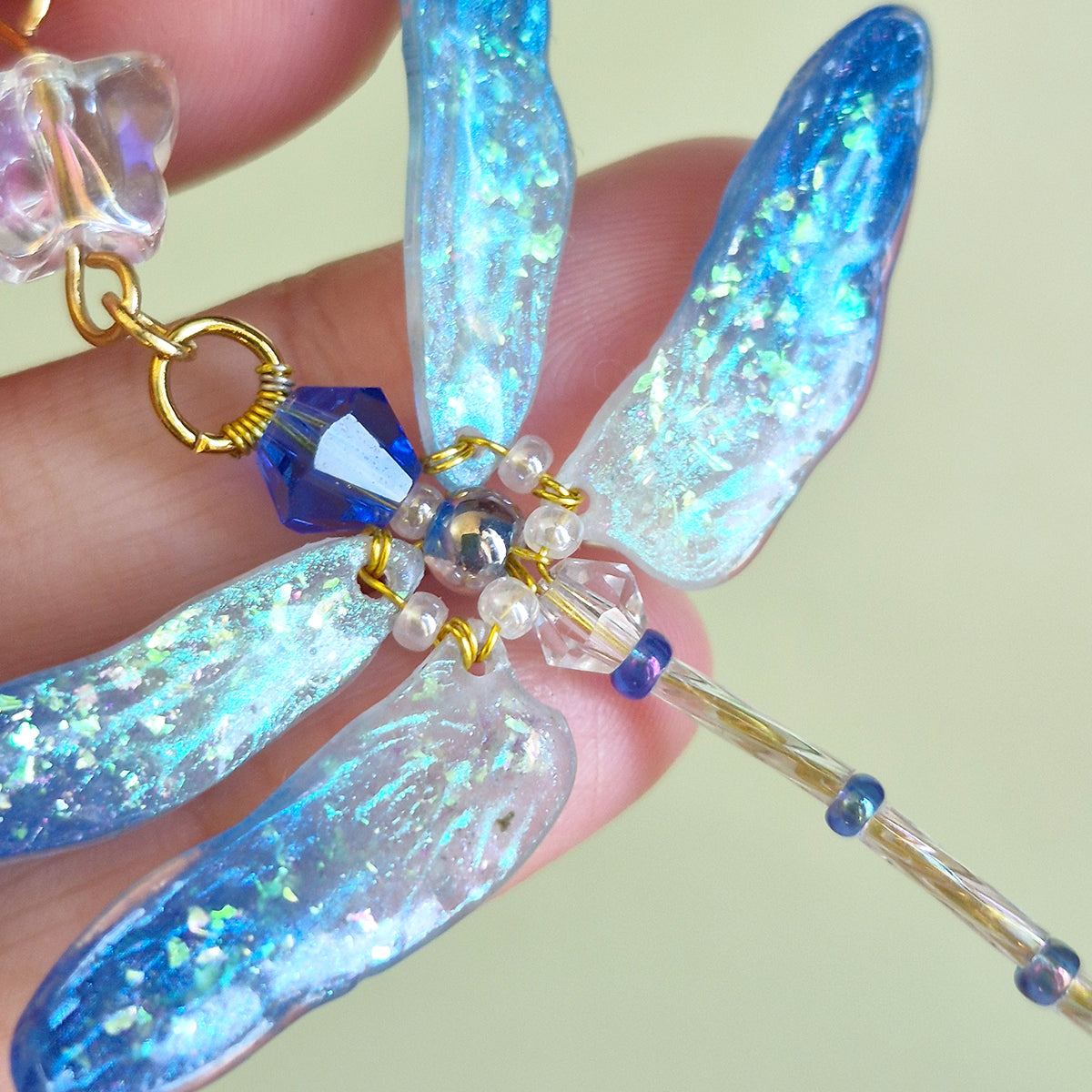 Shimmery Blue Dragonfly