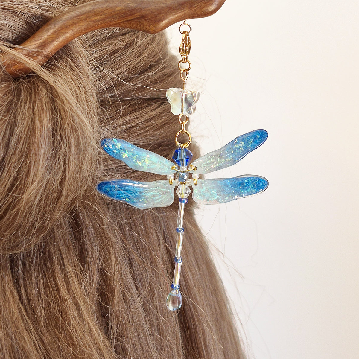 Shimmery Blue Dragonfly