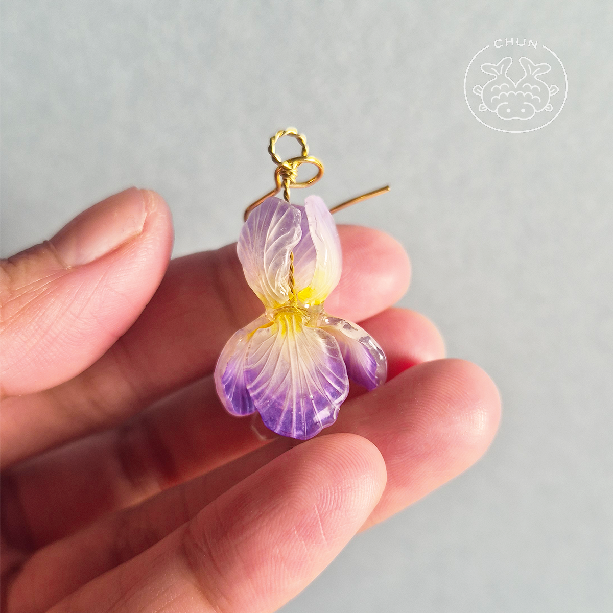 Purple Iris Earrings