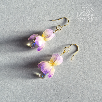 Purple Iris Earrings