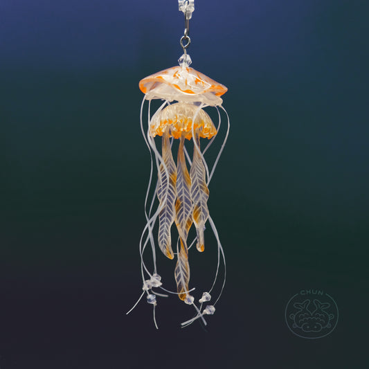 Orange Jellyfish Single Earring