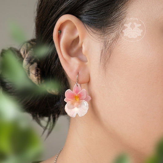 Pink Miltonia Earrings
