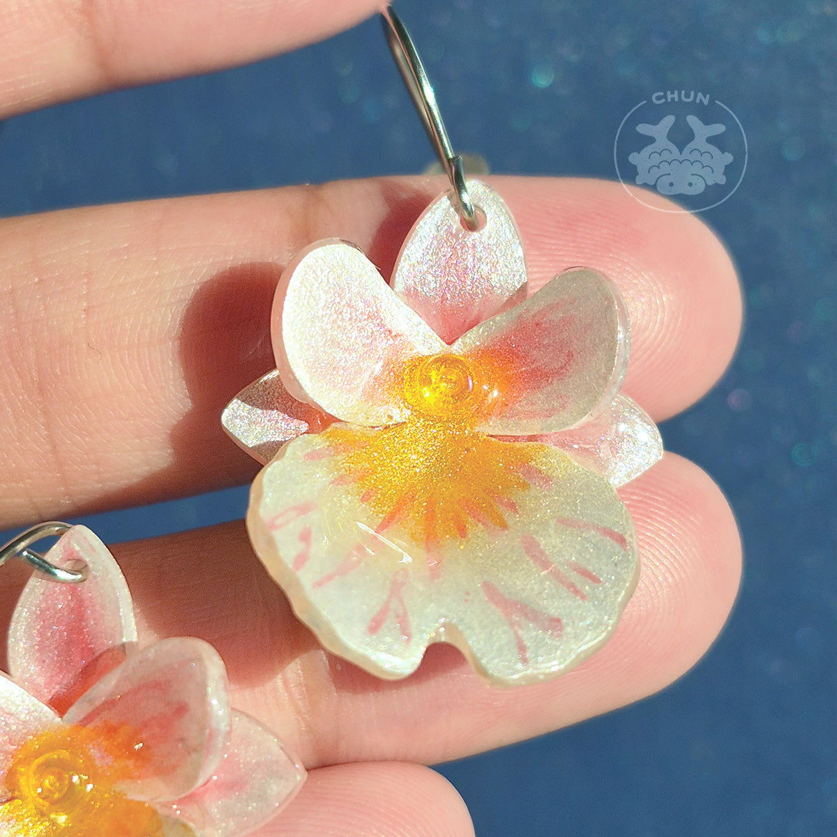 Pink Miltonia Earrings
