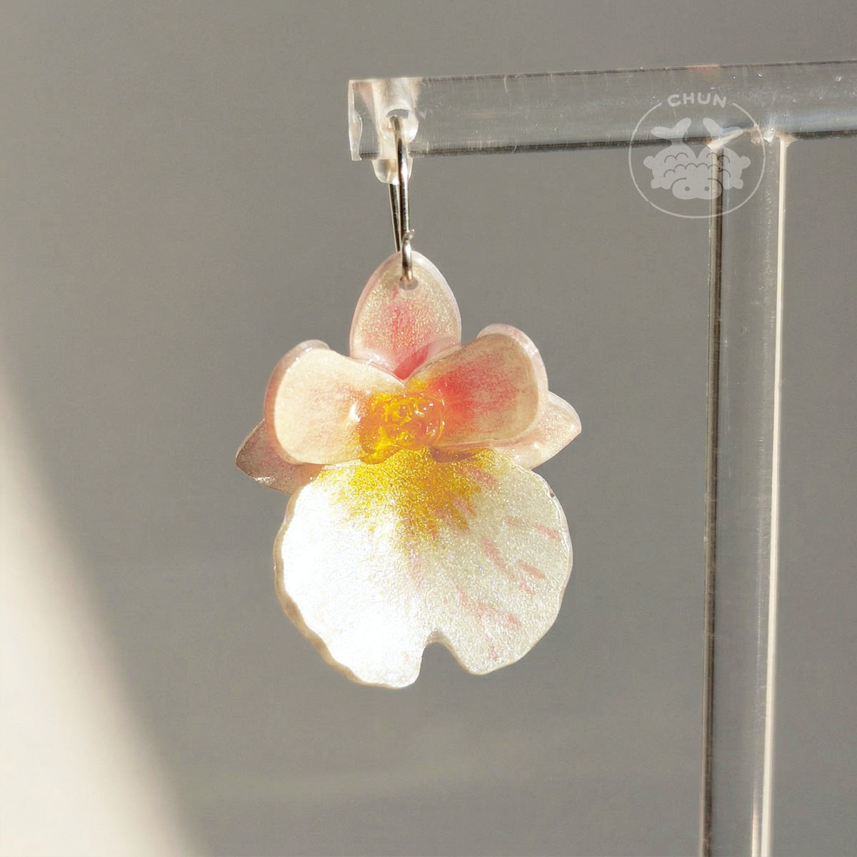 Pink Miltonia Earrings