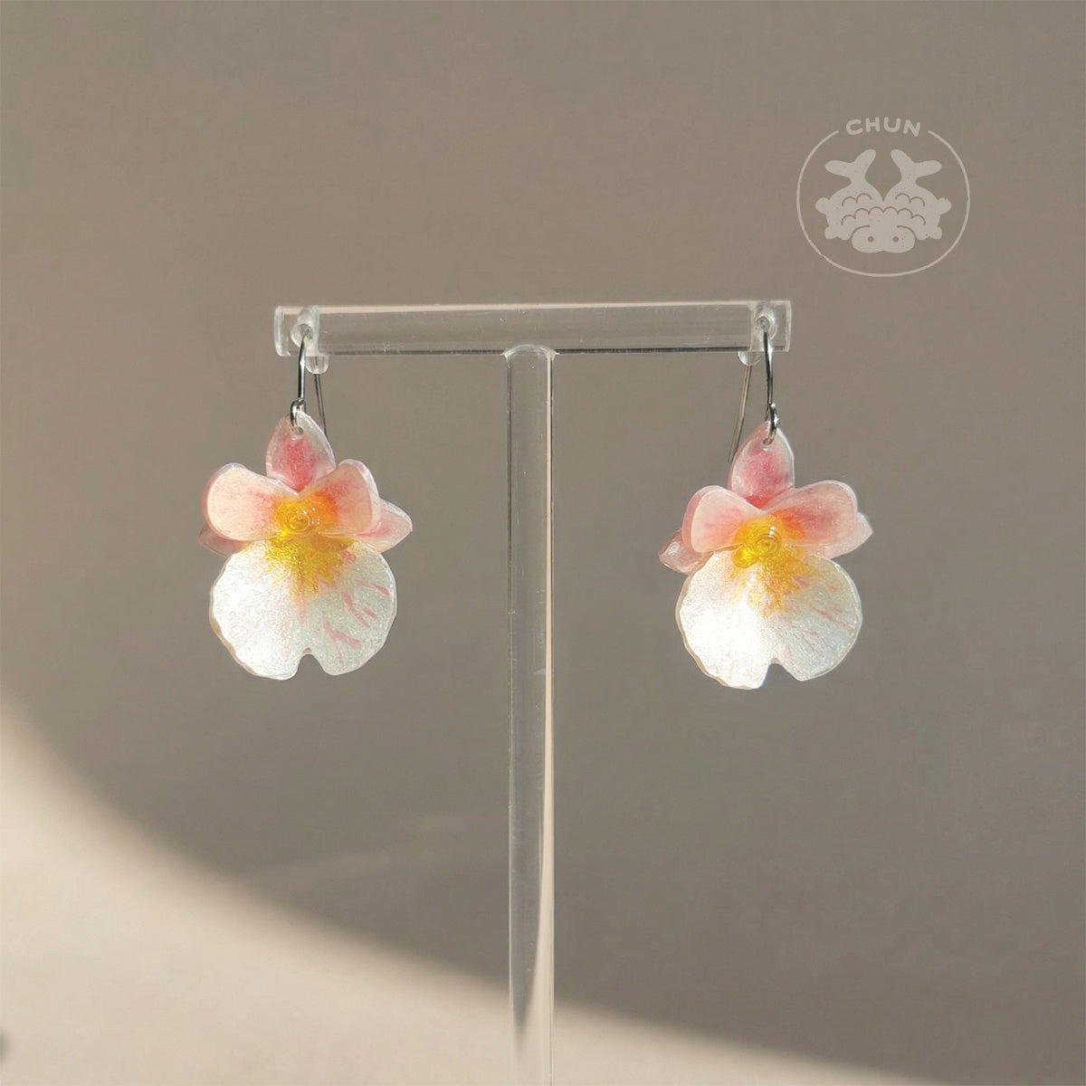 Pink Miltonia Earrings