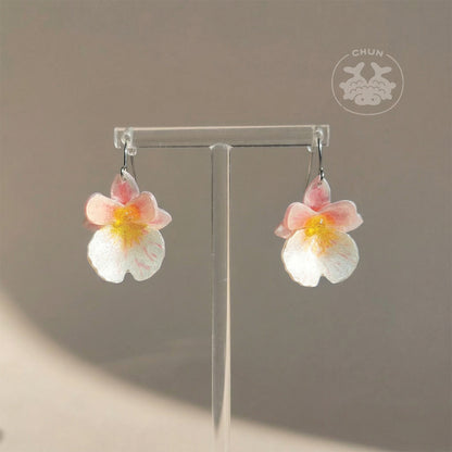 Pink Miltonia Earrings