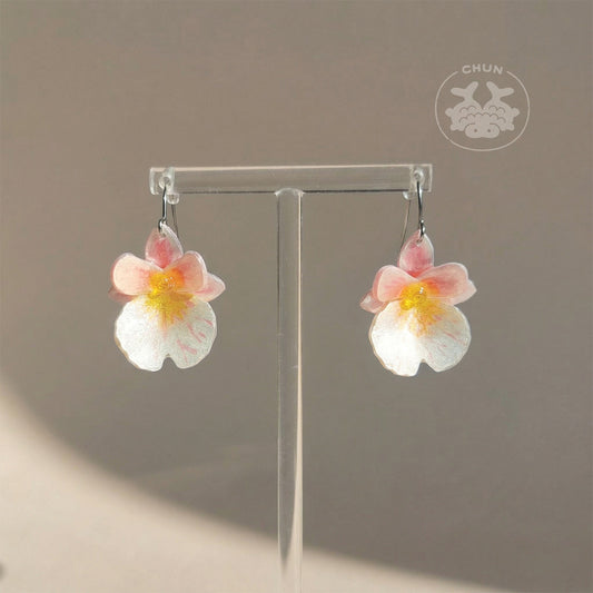 Pink Miltonia Earrings