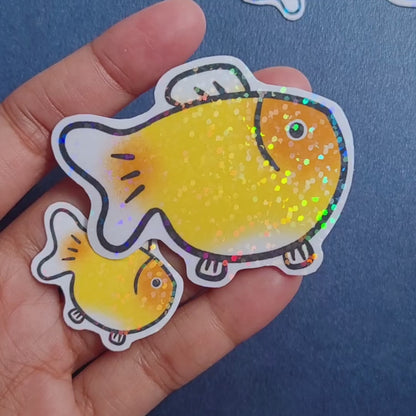 Goldfish Vinyl Holographic Sticker - Honey